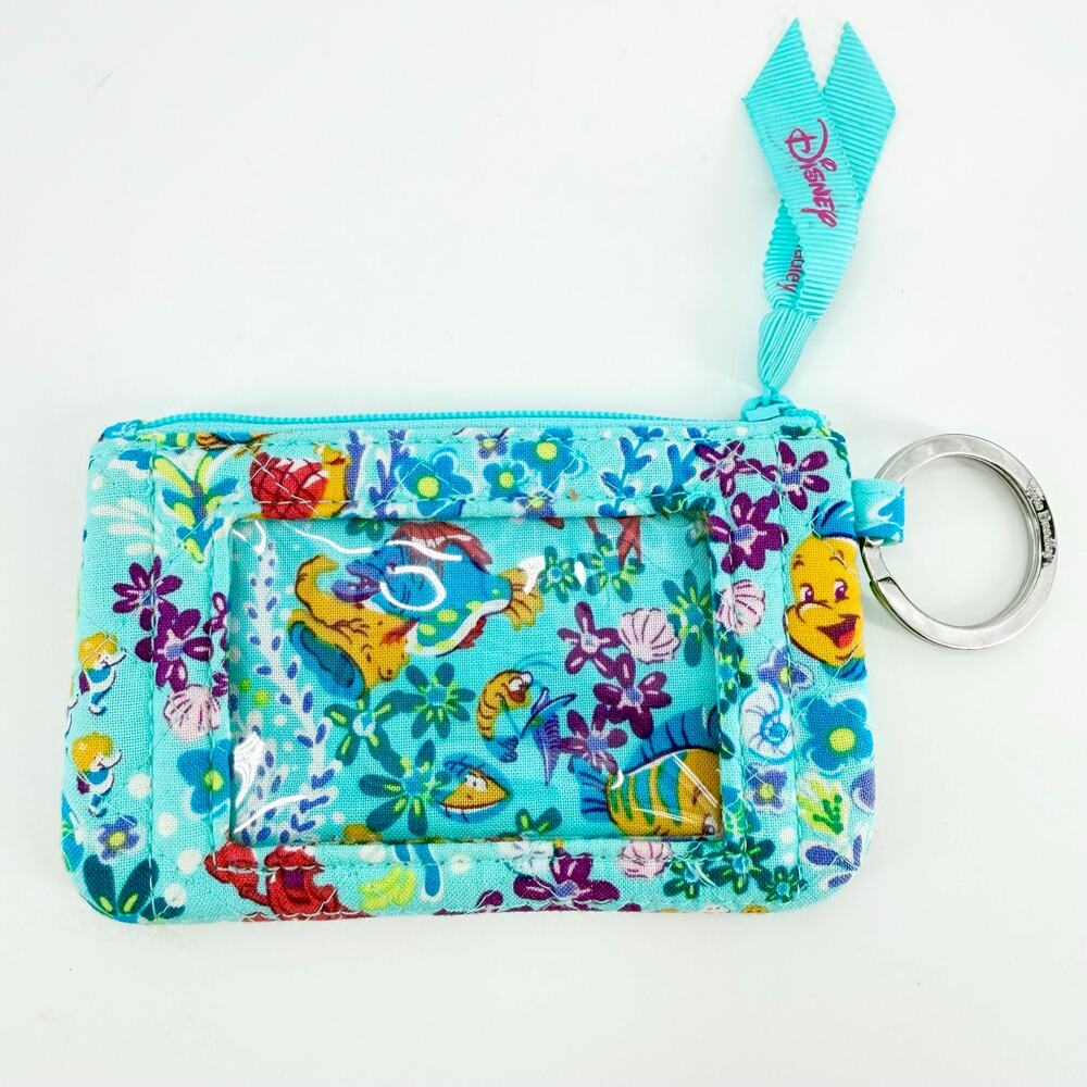 Vera Bradley Disney Little Mermaid Ariel Zip ID Case Wallet Coin Pouch NWOT